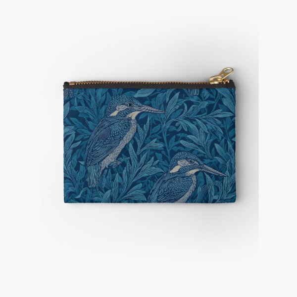 Item preview, Kingfisher Print — Indigo Blue Botanical Bird Art — William Morris Style designed and sold by BestVarieties.