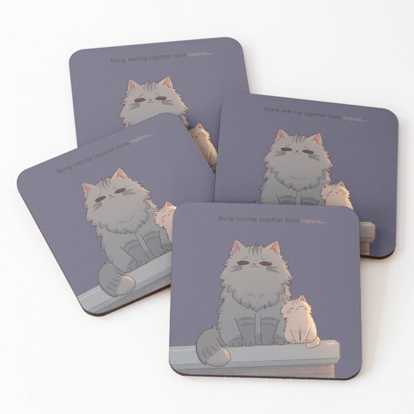 Item preview, Doing Nothing Together Feels Expensive Cute Cats Illustration designed and sold by alvinavery.