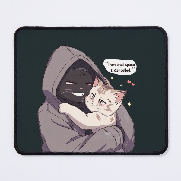 Item preview, Personal Space Is Cancelled Smug Hoodie Cat Illustration designed and sold by alvinavery.