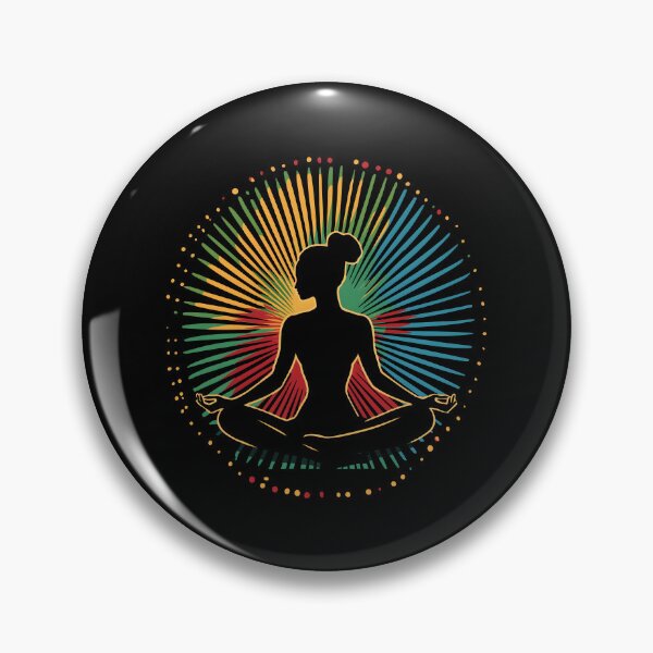 Item preview, Yoga Silhouette Retro Sun designed and sold by AlchemyColor.