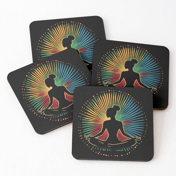 Item preview, Yoga Silhouette Retro Sun designed and sold by AlchemyColor.