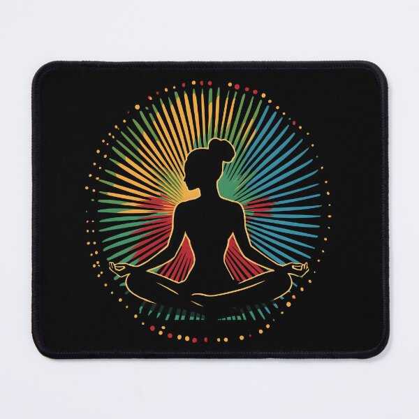 Item preview, Yoga Silhouette Retro Sun designed and sold by AlchemyColor.