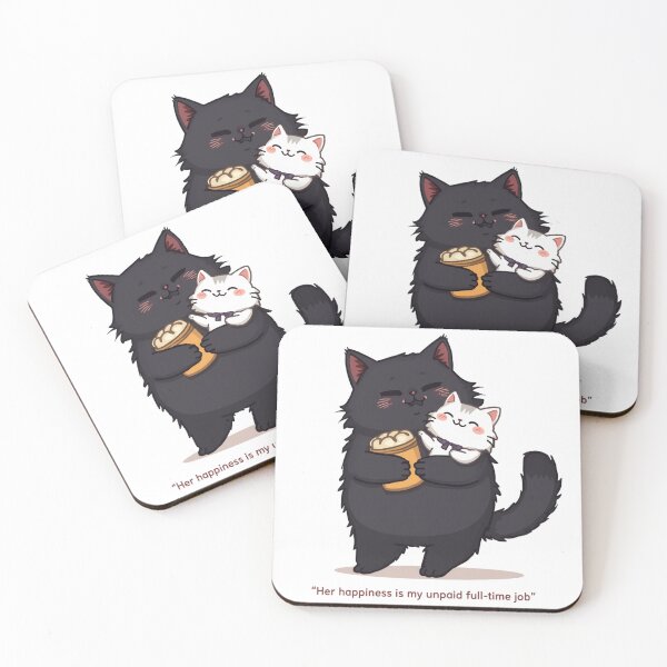 Item preview, Her Happiness Is My Unpaid Full Time Job Cute Cats Illustration designed and sold by alvinavery.