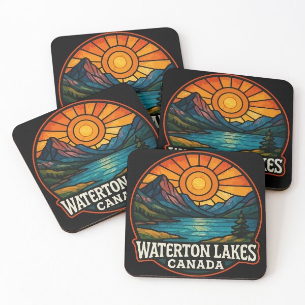 Item preview, Waterton Lakes Canada Stained Glass Art Travel designed and sold by TomFrontierArt.