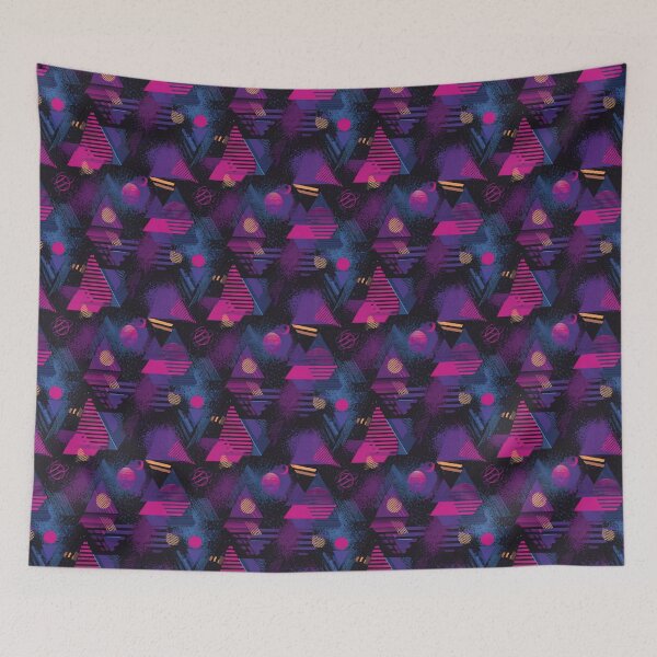 Item preview, 80s Retro Geometric Abstract Neon Pattern designed and sold by NicolasGlowArt.
