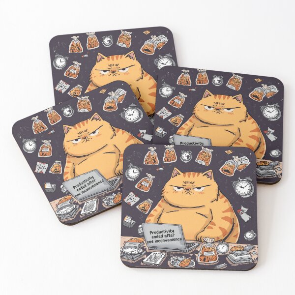 Item preview, Productivity Ended After One Inconvenience Funny Cat Illustration designed and sold by alvinavery.