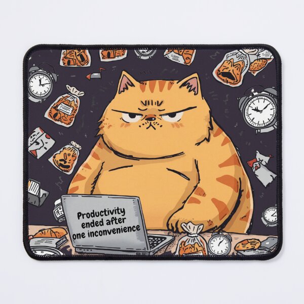 Item preview, Productivity Ended After One Inconvenience Funny Cat Illustration designed and sold by alvinavery.