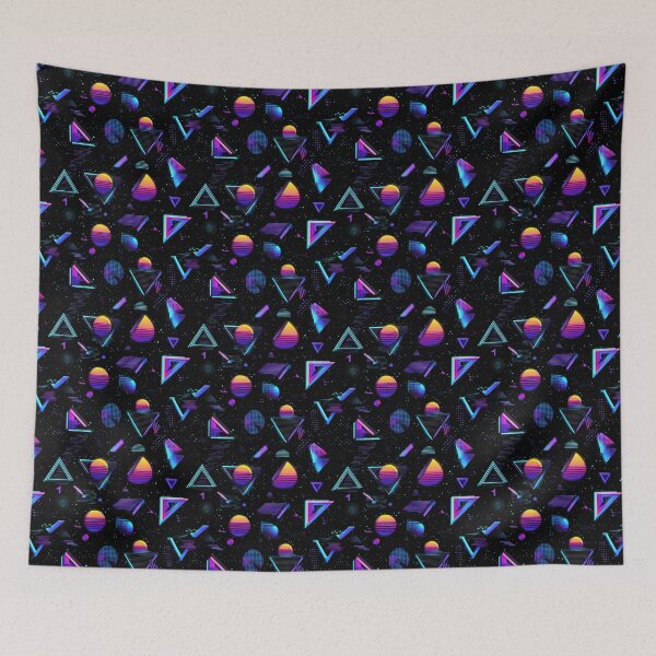 Item preview, Retro 80s Synthwave Geometric Abstract Design designed and sold by NicolasGlowArt.