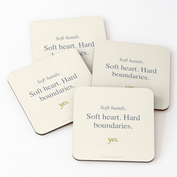 Item preview, Soft hands, soft heart, hard boundaries — therapy print designed and sold by BalancedCoNL.