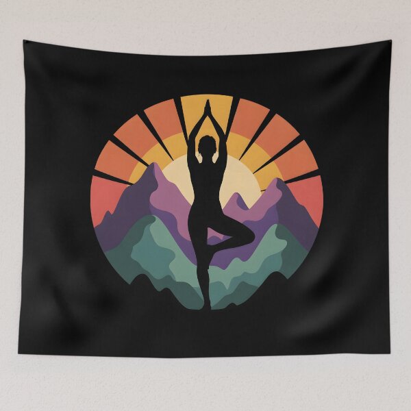 Item preview, Vintage Sun Yoga Pose designed and sold by AlchemyColor.