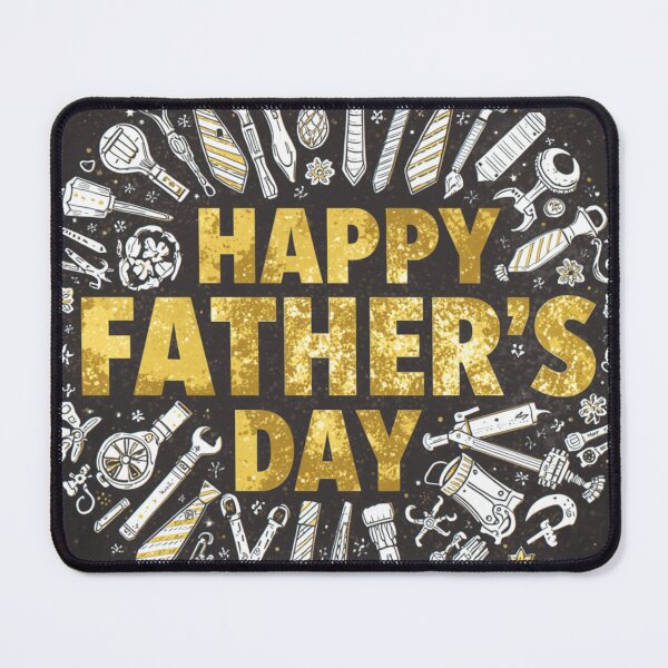 Item preview, Happy Fathers Day Handyman Tools and Ties Gold Typography designed and sold by GeoandHome.