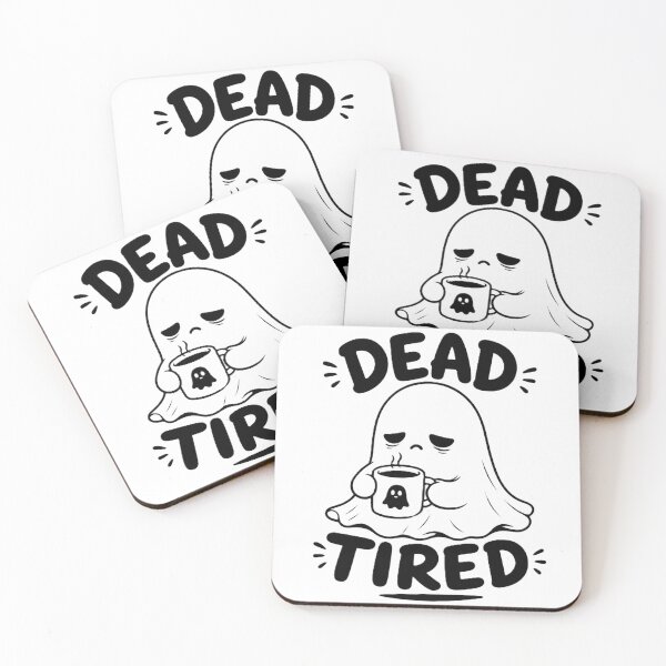 Item preview, “Dead Tired” Cute Ghost Coffee Lover Funny Halloween T-Shirt designed and sold by BlackBoneArt.