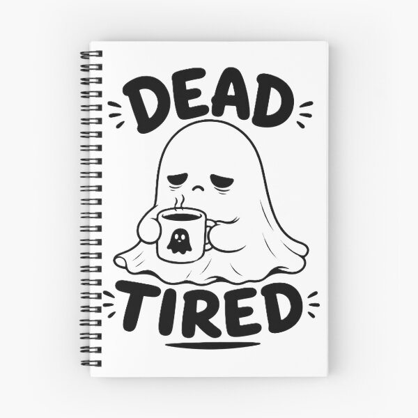 Item preview, “Dead Tired” Cute Ghost Coffee Lover Funny Halloween T-Shirt designed and sold by BlackBoneArt.
