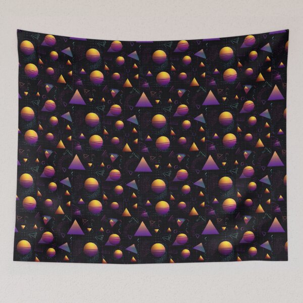 Item preview, Retro 80s Synthwave Geometric Grid Pattern Art designed and sold by NicolasGlowArt.