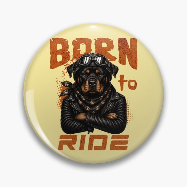 Item preview, Rottweiler Biker Design – Born To Ride Funny Motorcycle Rottweiler Gift designed and sold by PixelsPaws.