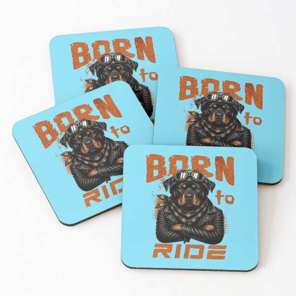 Item preview, Rottweiler Biker Design – Born To Ride Funny Motorcycle Rottweiler Gift designed and sold by PixelsPaws.