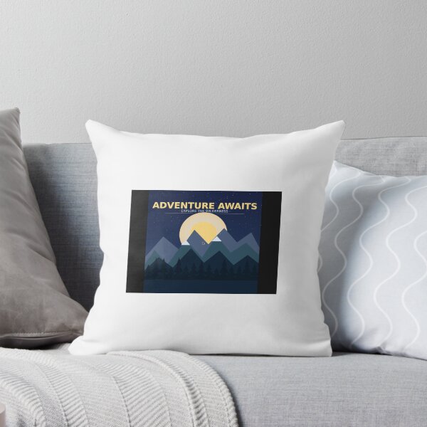 Item preview, Adventure Awaits Mountain Landscape Night Sky Poster designed and sold by Reichcorp.