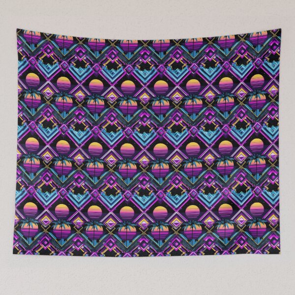 Item preview, Synthwave Sunset Geometric Retro 80s Aesthetic designed and sold by NicolasGlowArt.