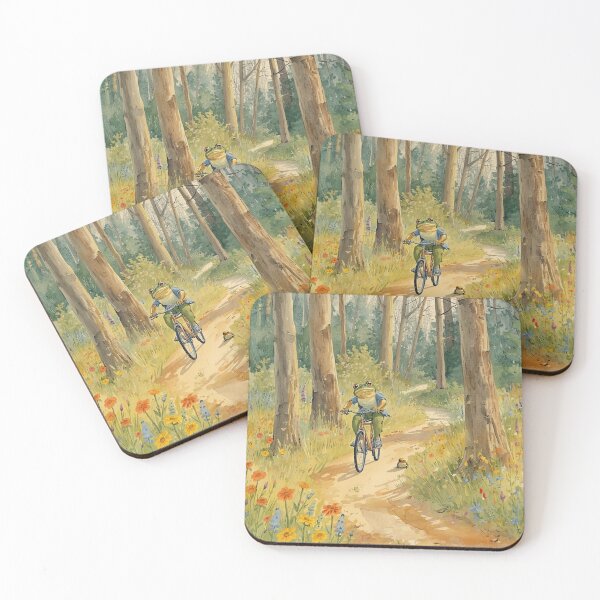 Item preview, Vintage Frog on a Bicycle in the Forest  designed and sold by julyperson.