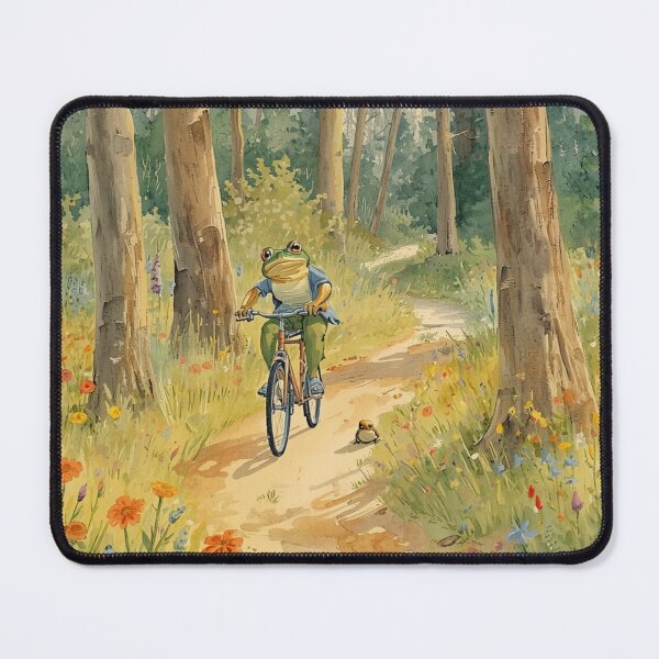 Item preview, Vintage Frog on a Bicycle in the Forest designed and sold by julyperson.