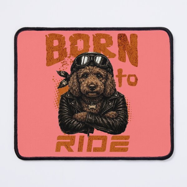 Item preview, Brown Poodle Biker Design – Born To Ride Funny Motorcycle Poodle Gift designed and sold by PixelsPaws.