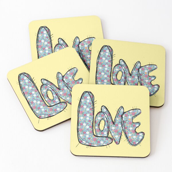 Item preview, Love Floral Patchwork with yellow background  designed and sold by missmann.