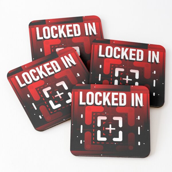 Item preview, Cyberpunk HUD Locked In Graphic - Red & Black Stippled Art designed and sold by The Nomadic Designs.