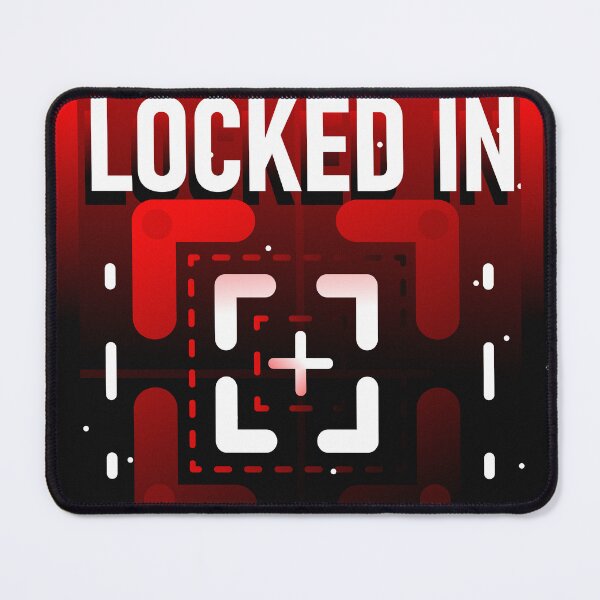 Item preview, Cyberpunk HUD Locked In Graphic - Red & Black Stippled Art designed and sold by The Nomadic Designs.