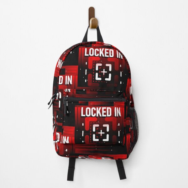 Item preview, Cyberpunk HUD Locked In Graphic - Red & Black Stippled Art designed and sold by The Nomadic Designs.