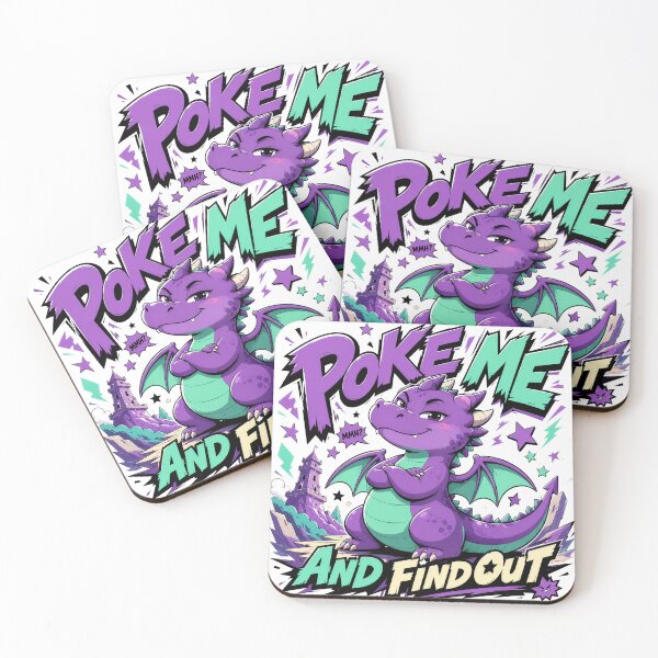 Item preview, Poke Me And Find Out Cute Purple Dragon designed and sold by StillWildink.
