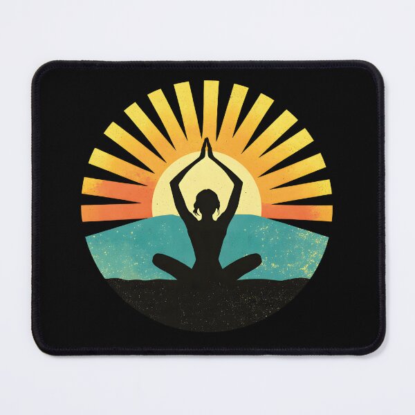 Item preview, 70s Retro Sun Yoga Silhouette designed and sold by AlchemyColor.