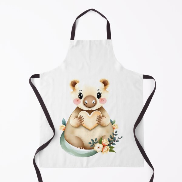 Item preview, Cute Baby Wombat Holding Cream Heart With Roses designed and sold by Passionread.