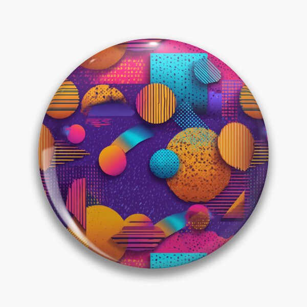 Item preview, Vibrant Retro 80s 90s Geometric Abstract Pattern designed and sold by NicolasGlowArt.