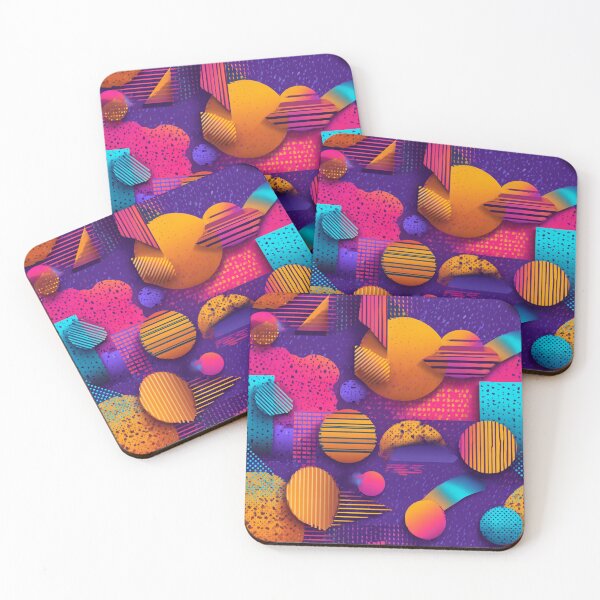 Item preview, Vibrant Retro 80s 90s Geometric Abstract Pattern designed and sold by NicolasGlowArt.