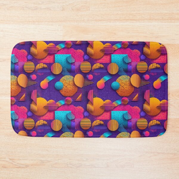 Item preview, Vibrant Retro 80s 90s Geometric Abstract Pattern designed and sold by NicolasGlowArt.