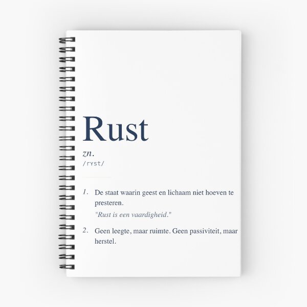 Item preview, Rust (zn.) — minimalist Dutch dictionary definition print designed and sold by BalancedCoNL.