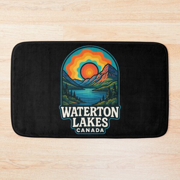 Item preview, Waterton Lakes Canada Retro Trippy Art Travel designed and sold by TomFrontierArt.