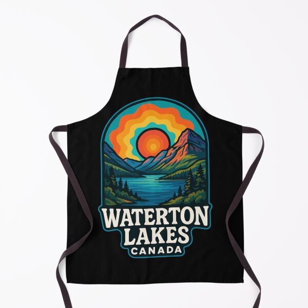 Item preview, Waterton Lakes Canada Retro Trippy Art Travel designed and sold by TomFrontierArt.