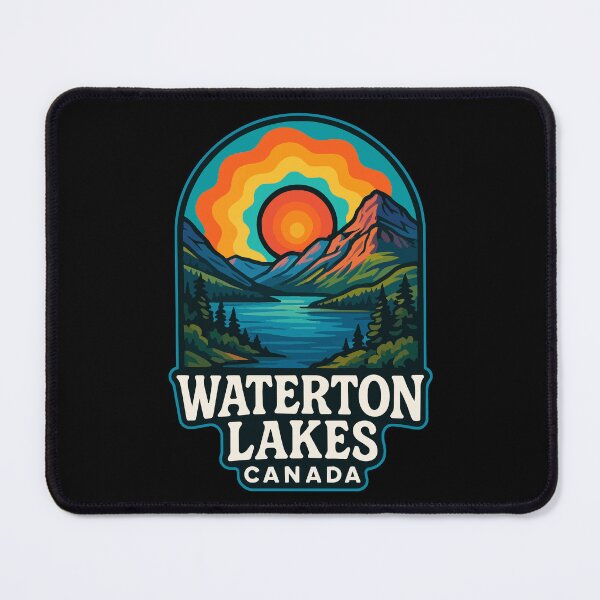 Item preview, Waterton Lakes Canada Retro Trippy Art Travel designed and sold by TomFrontierArt.