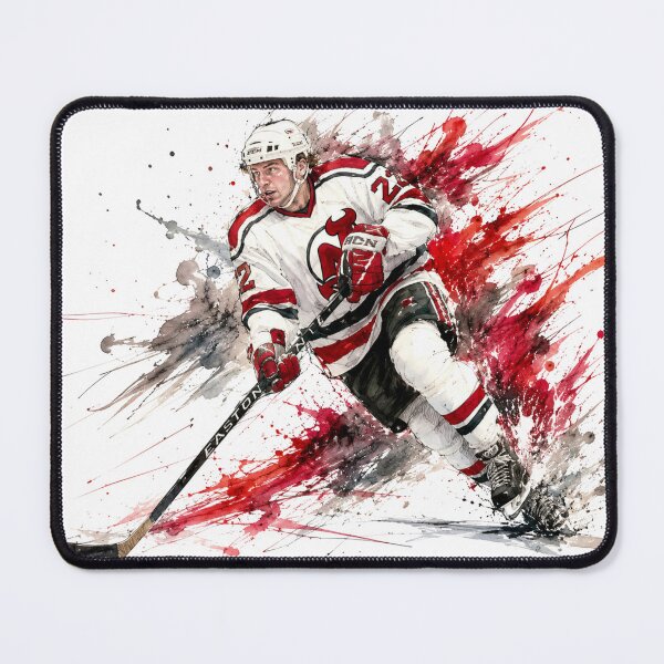 Item preview, Claude Lemieux New Jersey Devils – Dynamic Watercolor Hockey Art designed and sold by Essémké.