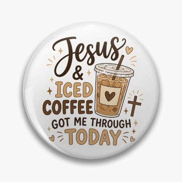 Item preview, Jesus & Iced Coffee Got Me Through Today Cute Christian Coffee Sticker | Faith Aesthetic Sticker for Laptop, Kindle & Water Bottle designed and sold by JustStickers4U.