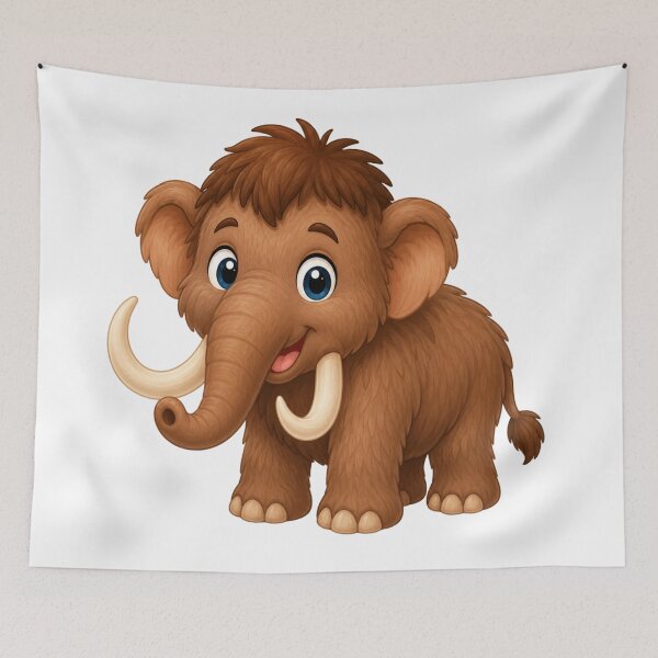 Item preview, Cute Cartoon Woolly Mammoth designed and sold by ToonyTeez.