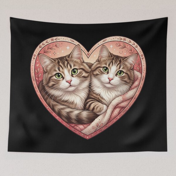 Item preview, Cute cats in a heart designed and sold by ReneMM.