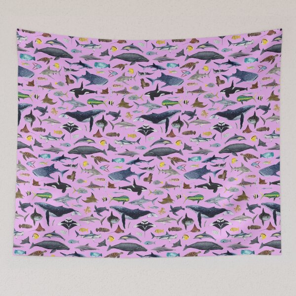 Item preview, MARINE LIFE OF LOS CABOS text (light pink) designed and sold by BEATRIZ ABAITUA.
