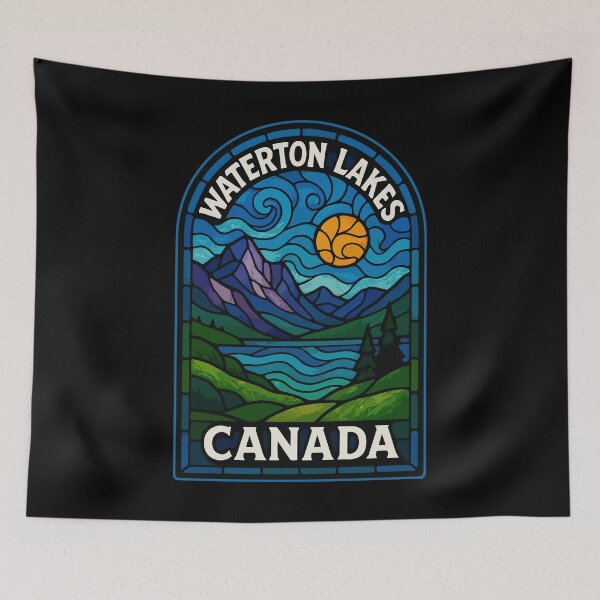 Item preview, Waterton Lakes National Park Canada Stained Glass Travel designed and sold by TomFrontierArt.