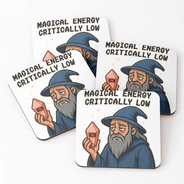 Item preview, Magical Energy Critically Low - Exhausted Wizard  designed and sold by ImprintEmporium.