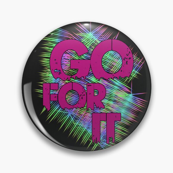 Item preview, Go For It Neon Magenta Typography Holographic Background designed and sold by AstronautMerch.