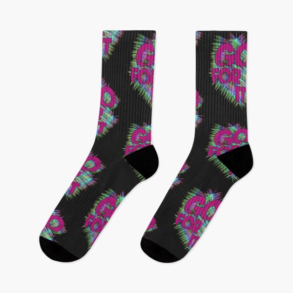 Item preview, Go For It Neon Magenta Typography Holographic Background designed and sold by AstronautMerch.