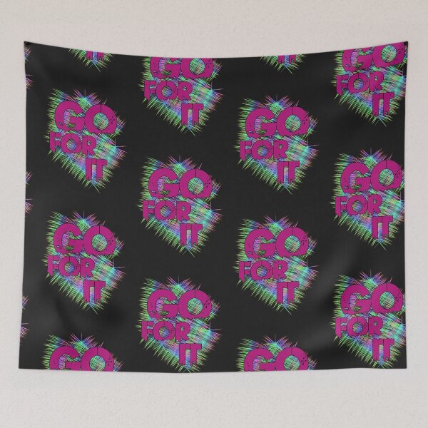 Item preview, Go For It Neon Magenta Typography Holographic Background designed and sold by AstronautMerch.