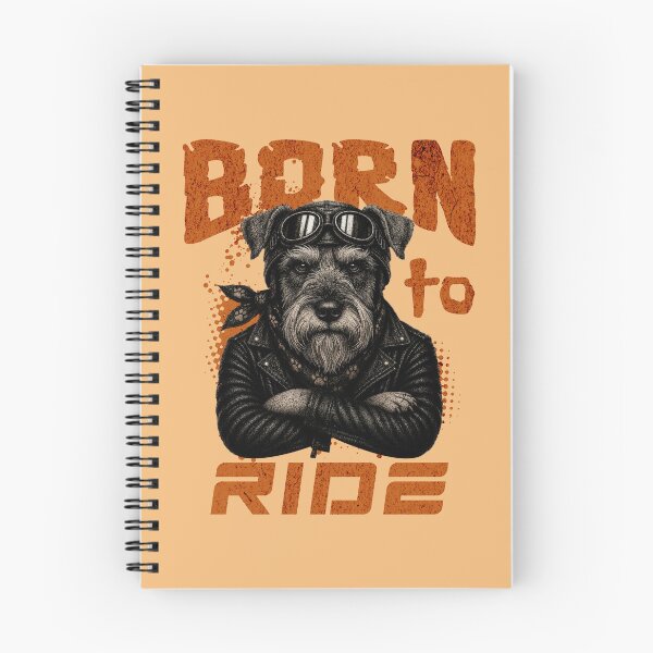 Item preview, Schnauzer Biker Design – Born To Ride Funny Motorcycle Schnauzer Gift designed and sold by PixelsPaws.